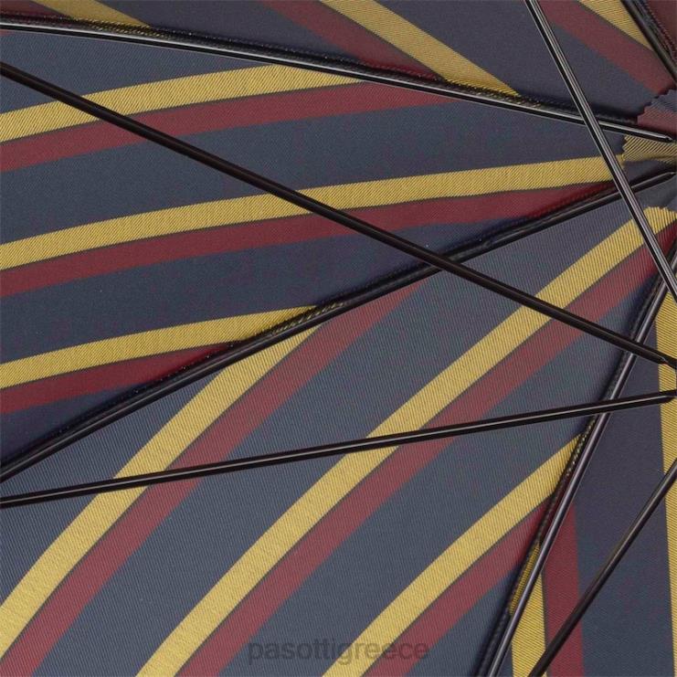 ομπρέλα | PASOTTI 145 alfred-1 c - μεγάλη ριγέ ομπρέλα λαβή καστανιάς 2N6B8130 άνδρες